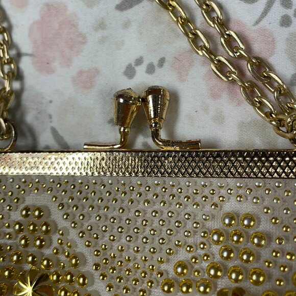 Mister Ernest Handbag - Gold colored beading, Made in Hong Kong - Picture 5 of 12